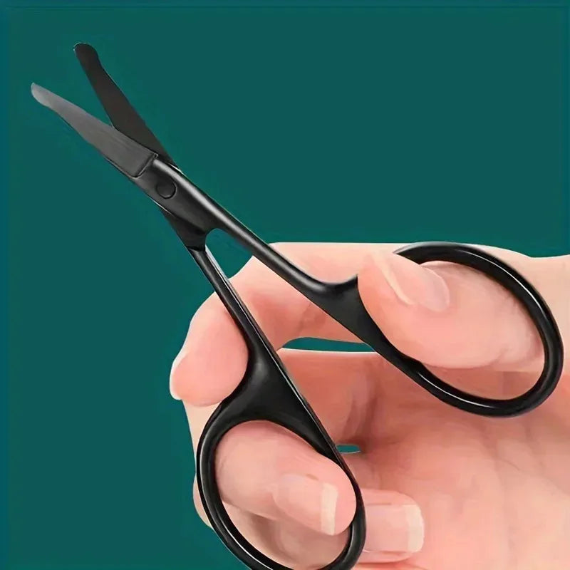 Black Round Head Nose Hair Trimmer, Stainless Steel Safety Nose Trimmer for Men & Women