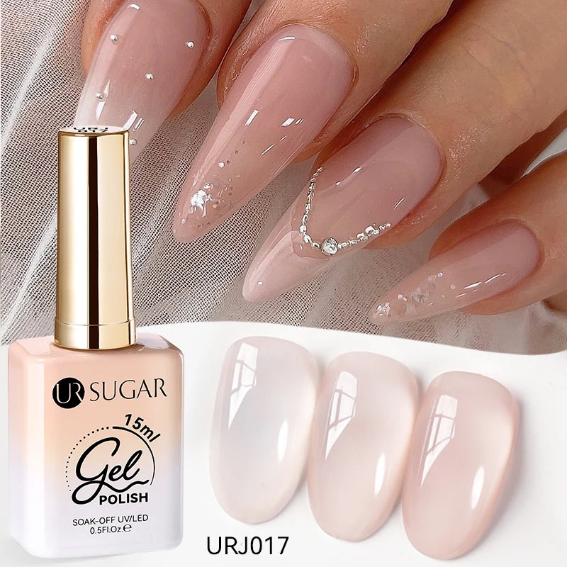 UR SUGAR 15ml Champagne Gold Sliver Reflective Glitter Gel Nail Polish Varnish Semi Permanent Soak Off UV Gel For Manicure Art