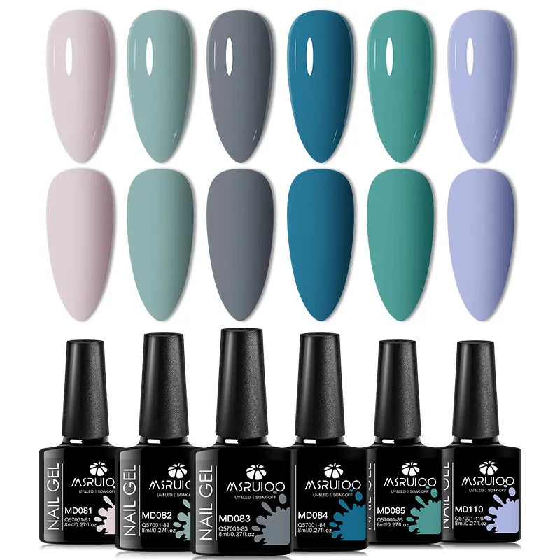 6pc Nail Gel Polish Set All-Season Ultra Pigmented Semi Permanent UV Painting Gel For Nails Salon DIY Manicure Varnish Design