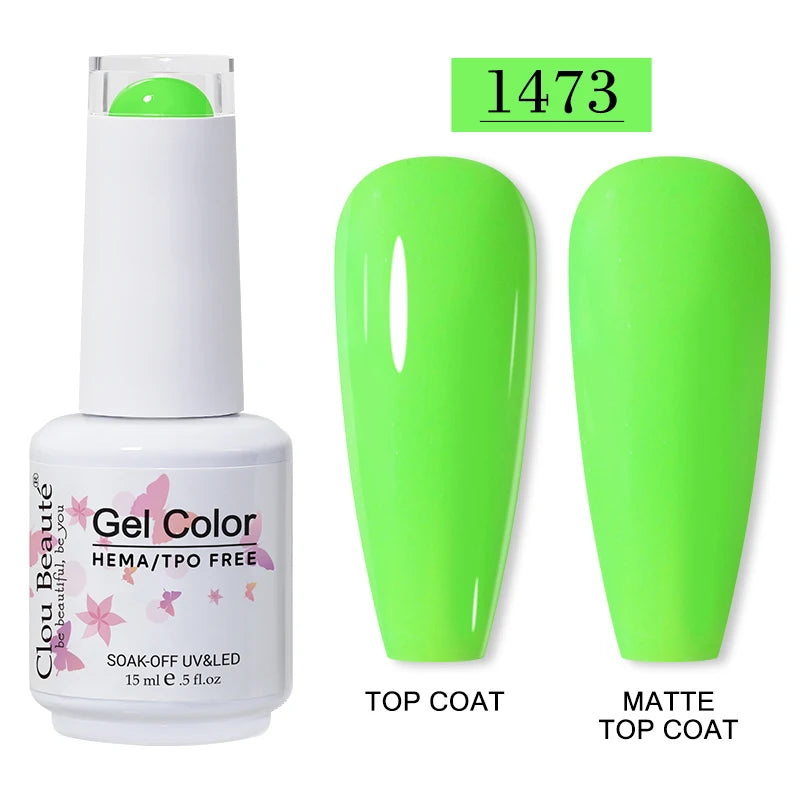 Clou Beaute 15ml Red Color Gel Polish Vernis Semi Permanent UV Varnish Gel Nail Polish Hema TPO Free Nails Art Manicure TOP BASE