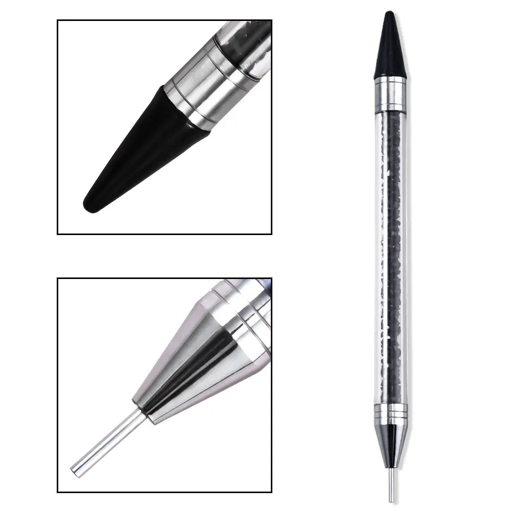 1Pc Dual-ended Rhinestone Gems Picker Dotting Pen Wax Pencil Acrylic Handle Crystal Studs Picker Manicure Nail Art DIY Tools