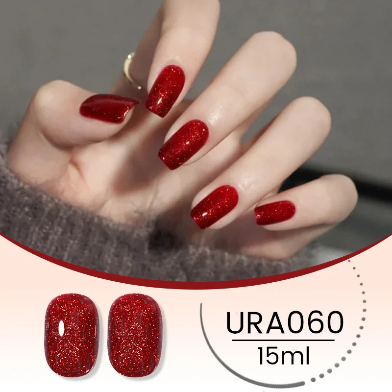 UR SUGAR 15ml Champagne Gold Sliver Reflective Glitter Gel Nail Polish Varnish Semi Permanent Soak Off UV Gel For Manicure Art
