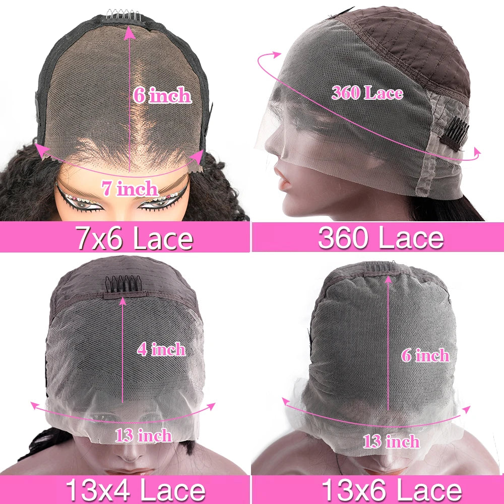 HD Transparent 220 Density 13x4 13x6 Water Deep Wave Frontal Wig 7x6 Closure Glueless Wig Ready To Wear 360 HD Lace Front Wig