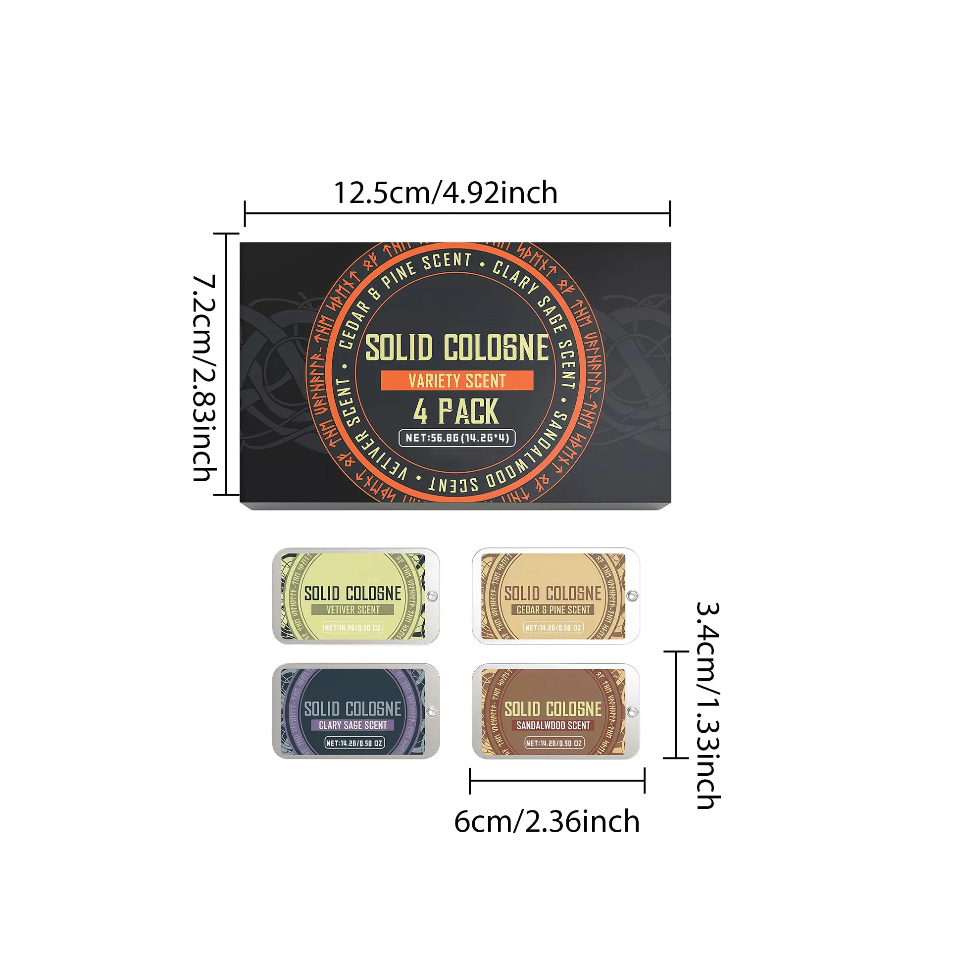 4In1 Pheromone Solid Cologne Woody Scent Set Lasting Natural Fragrance Release Charming Confidence Pocket Deodorant Solid Balm