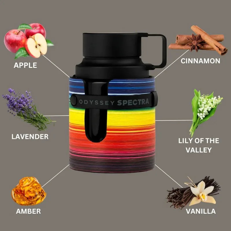 Armaf Odyssey Spectra Eau de Parfum Spray 3.4 Oz Original Arab Perfumes 100 ML Luxury Lasting Oriental Spicy Pheromones Perfume