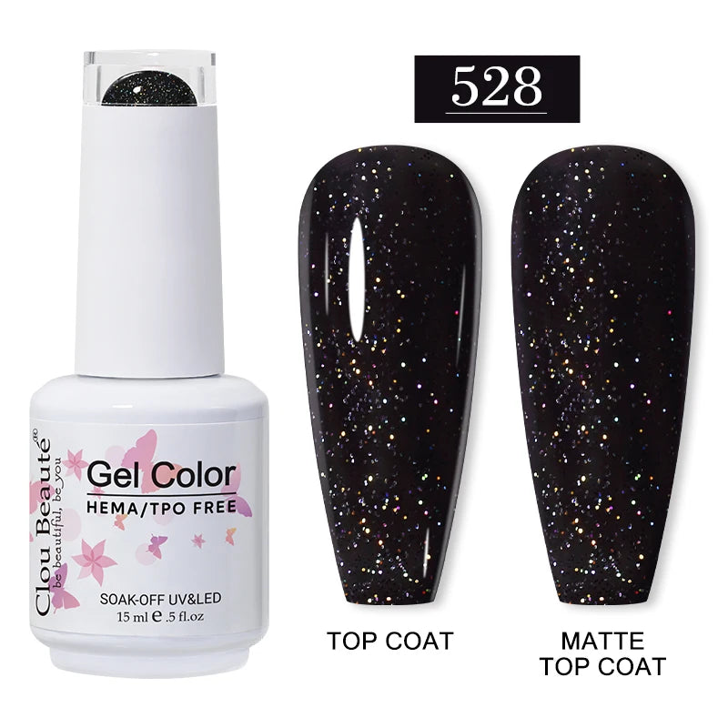 Clou Beaute 15ml Red Color Gel Polish Vernis Semi Permanent UV Varnish Gel Nail Polish Hema TPO Free Nails Art Manicure TOP BASE