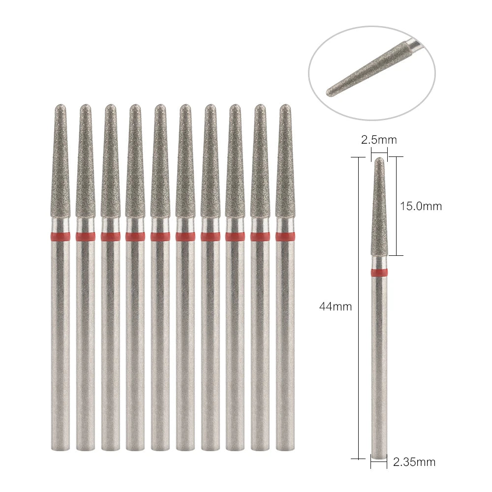 10Pcs Diamond Milling Cutter For Manicure Electric Nail Drill Bits Accessory Pedicure Machine Nail File Gel Remover Tool