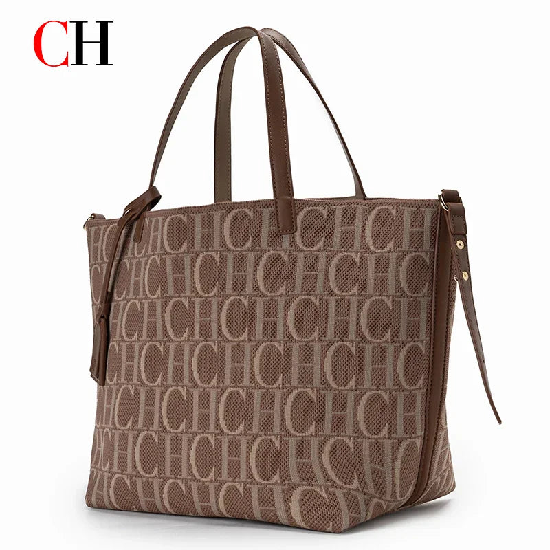 Fashion Simple Women's Commuter Travel Bag Classic Retro Large Capacity Pure Color Bucket Bag Trend Letter New Ladies Handbag