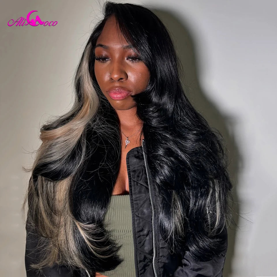 Blonde Highlight Body Wave 13x4 13x6 Lace Frontal Human Hair Wig Brazilian 180 Density Highlight Human Hair Wigs for Women