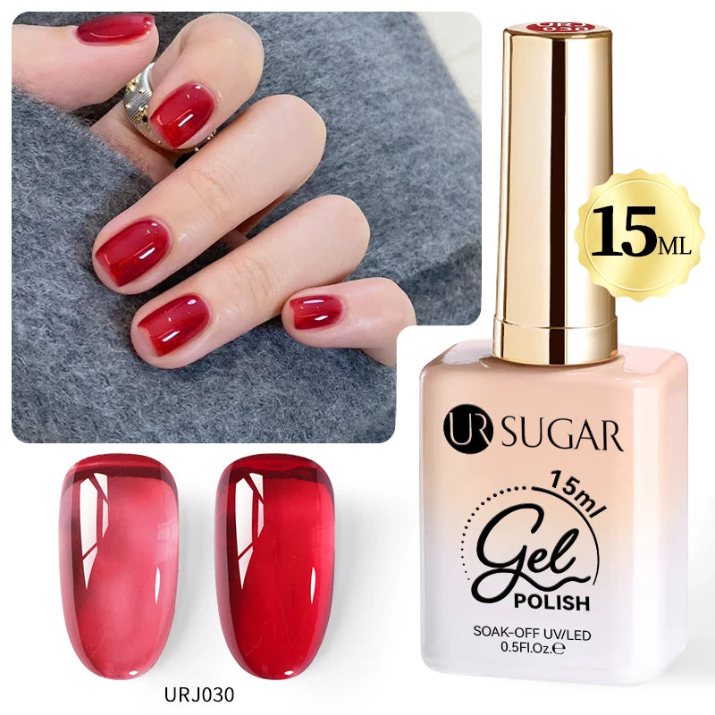 UR SUGAR 15ml Champagne Gold Sliver Reflective Glitter Gel Nail Polish Varnish Semi Permanent Soak Off UV Gel For Manicure Art