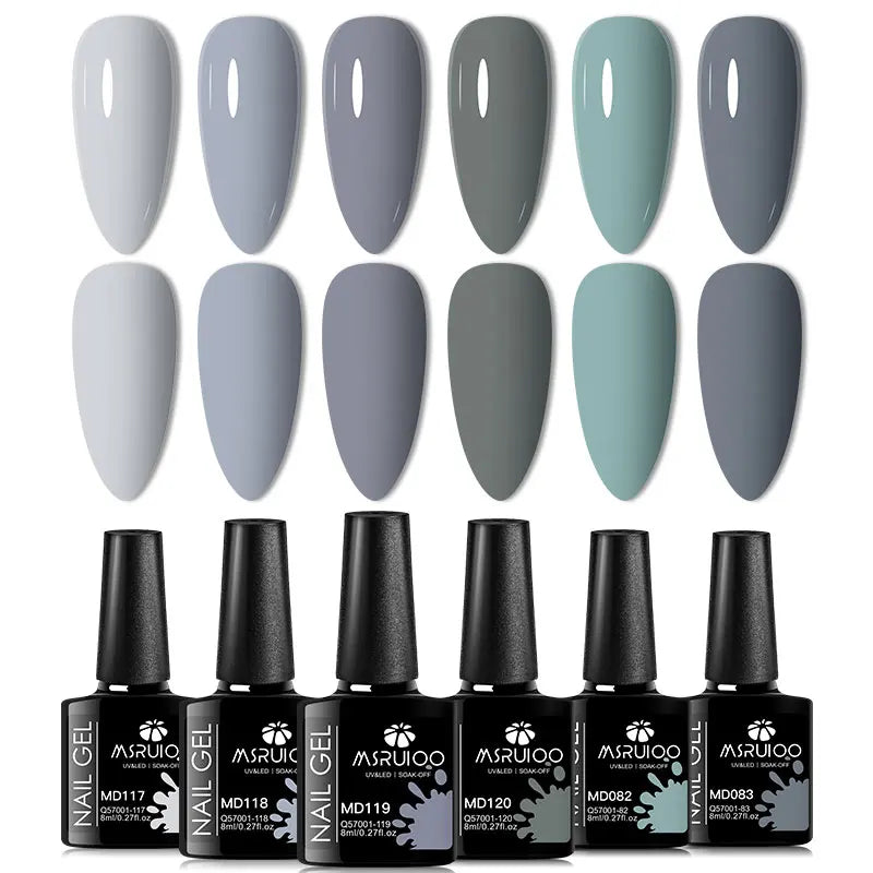 6pc Nail Gel Polish Set All-Season Ultra Pigmented Semi Permanent UV Painting Gel For Nails Salon DIY Manicure Varnish Design
