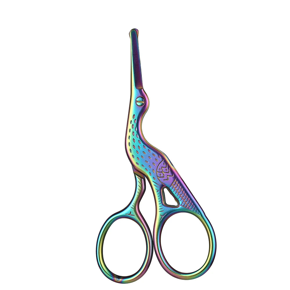 Facial Hair Scissors Rounded Professional Stainless Steel Mustache Nose Hair Beard Eyebrows Eyelashes Trimming Clippers