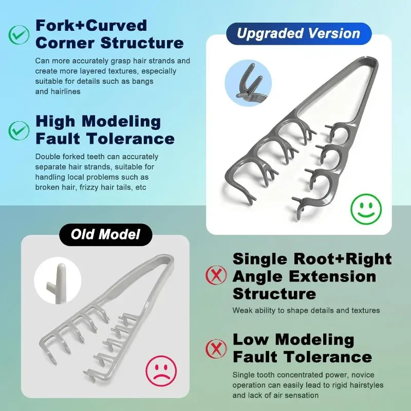 Volumizing Detangling Hair Comb for Men Wide Tooth Styling Tool for Curly Wavy All Hair Types Fluffy Texture Salon Styling Brush