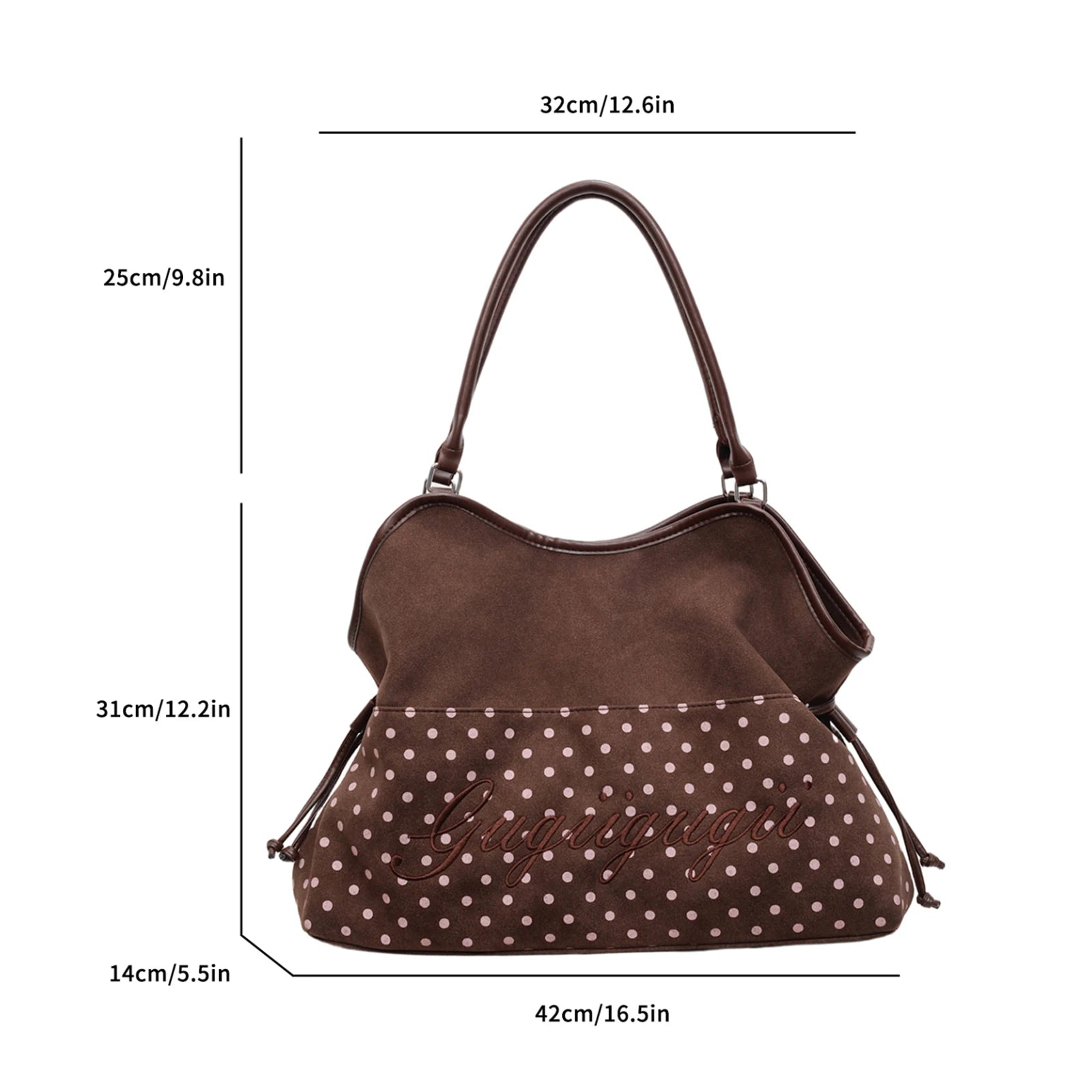 New Brand Women's Shoulder Bag Y2k Fashion Sweet Polka Dot Handbag Korean Casual Versatile Leopard Print Brown Frosted Tote Bags