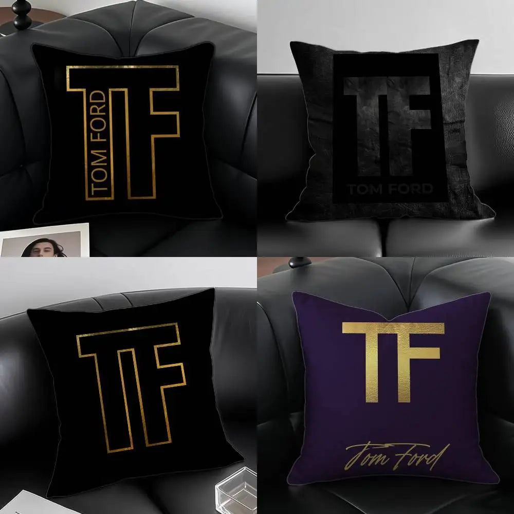 Luxury T-Tom F-Ford Pillow Case Anti-dustmite Pillowcase Invisible zipper silky short plush Sofa cushion cover