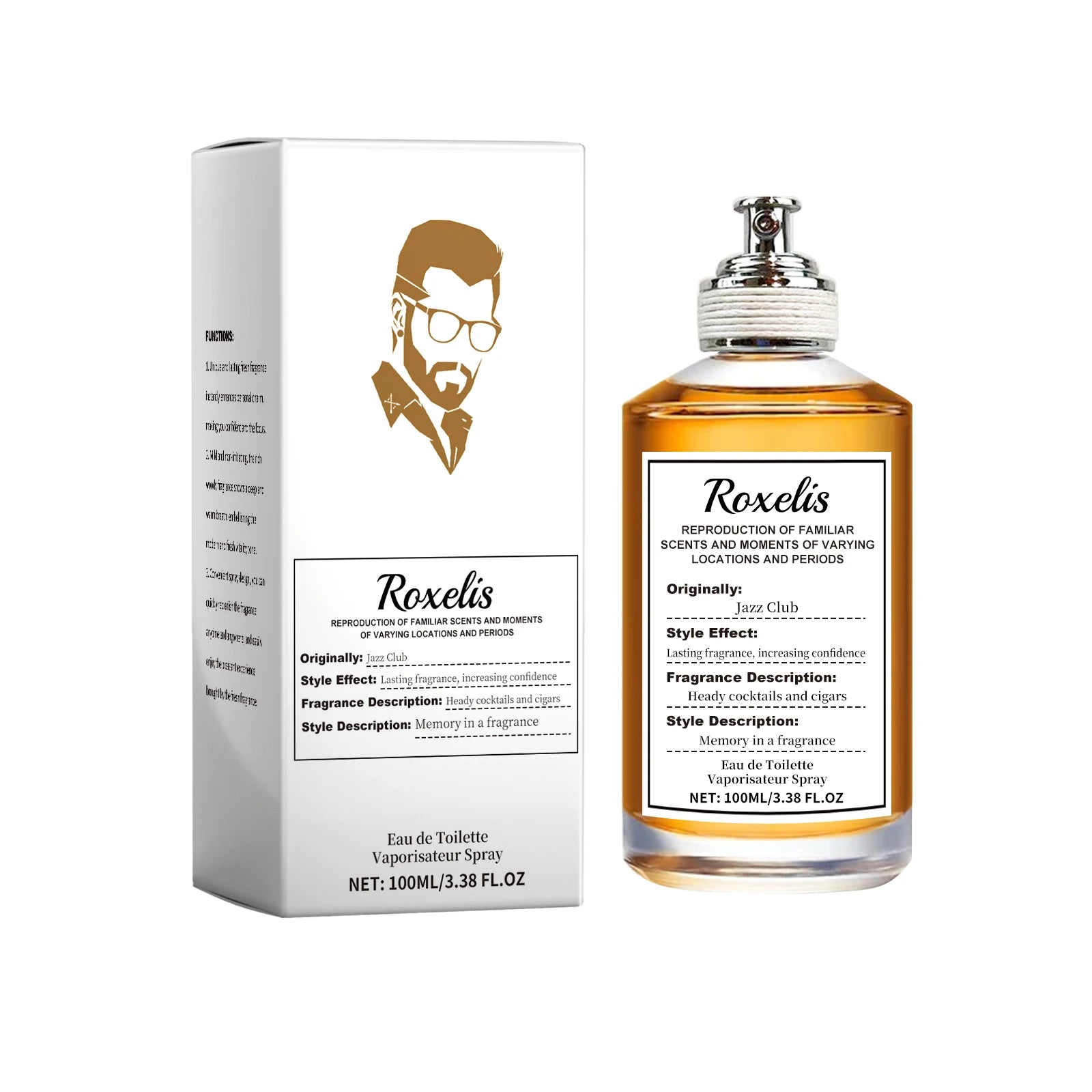 Roxelis Charming Wood Cologne Tobacco Woody Perfume for Men Long Lasting Fragrance Pheromone Scent Gentlemen Dating