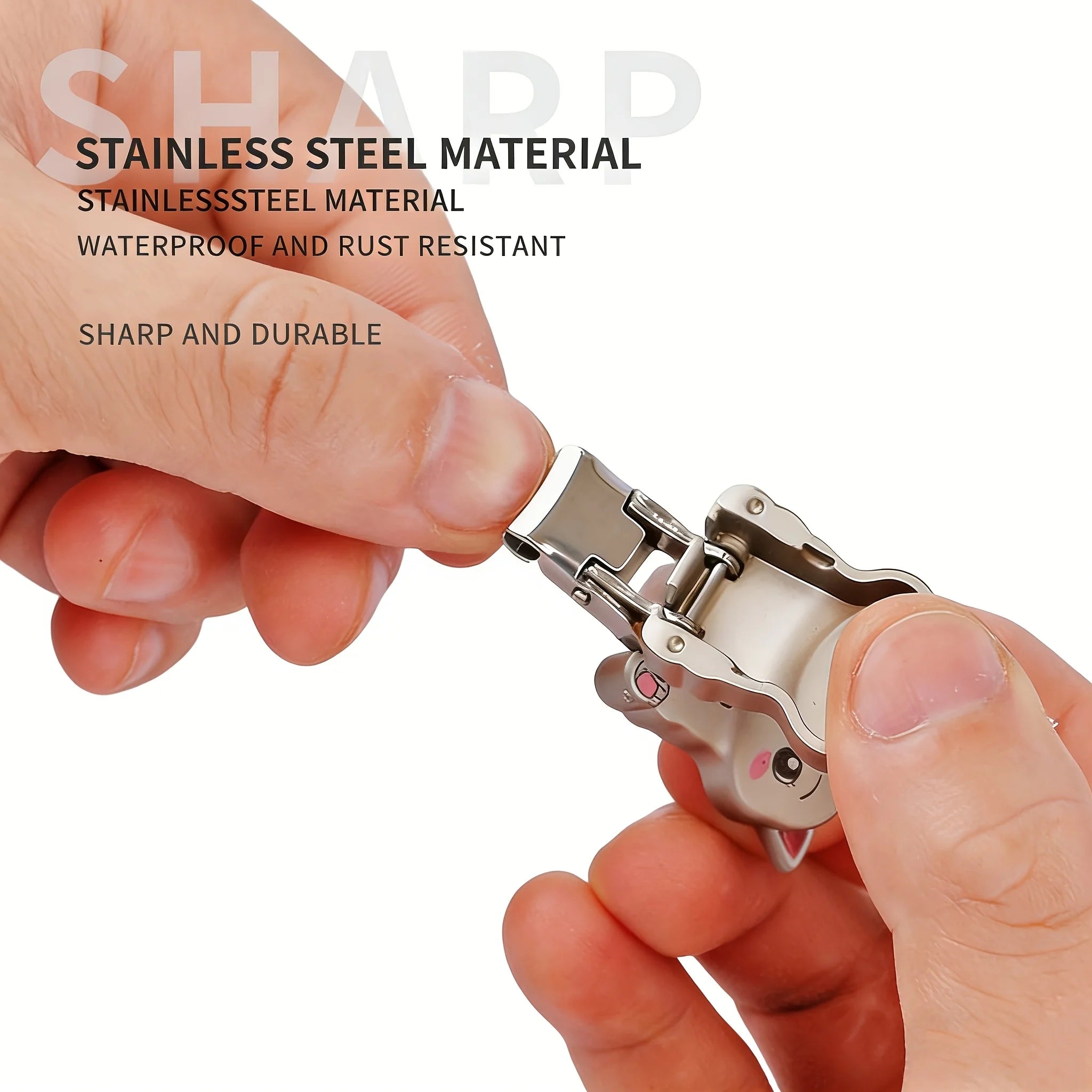 1pc Cute Nail Clippers with Storage Stainless Steel Compact & Portable Nail Trimmer with Blade Angle Durable Manicure Tool