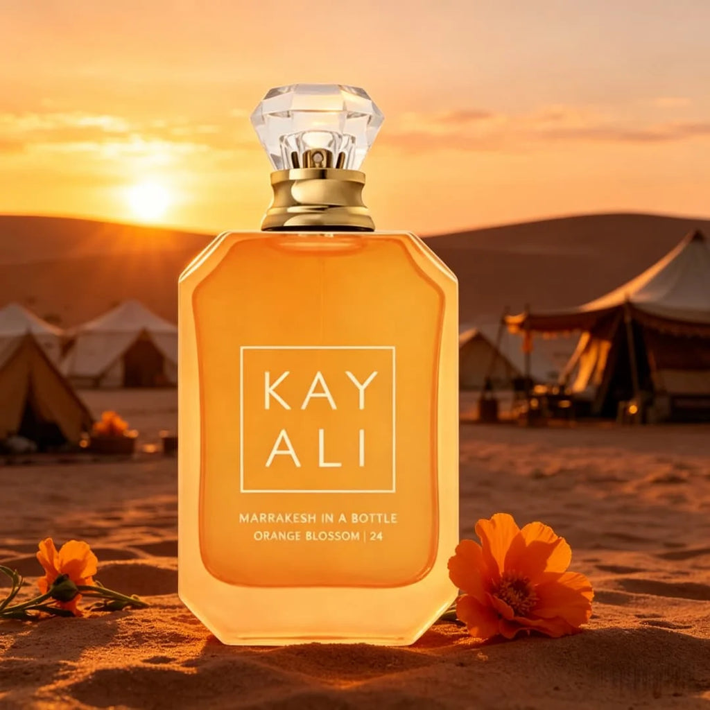 Kayali Marrakech Orange Flower No. 24 neutral strong perfume, orange flower honey amber tone, bright orange flower fragrance, fu