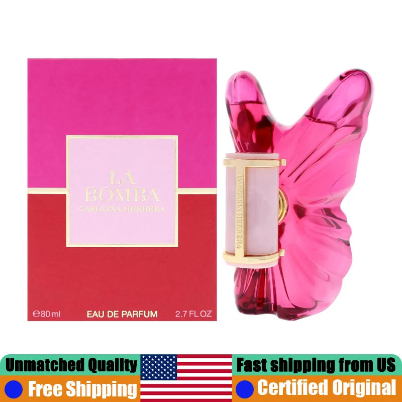 Carolina Herrera La Bomba EDP Spray 2.7 Ounce Original Arab Perfumes 80 ML Lasting Oriental Floral Pheromones Perfume for Women