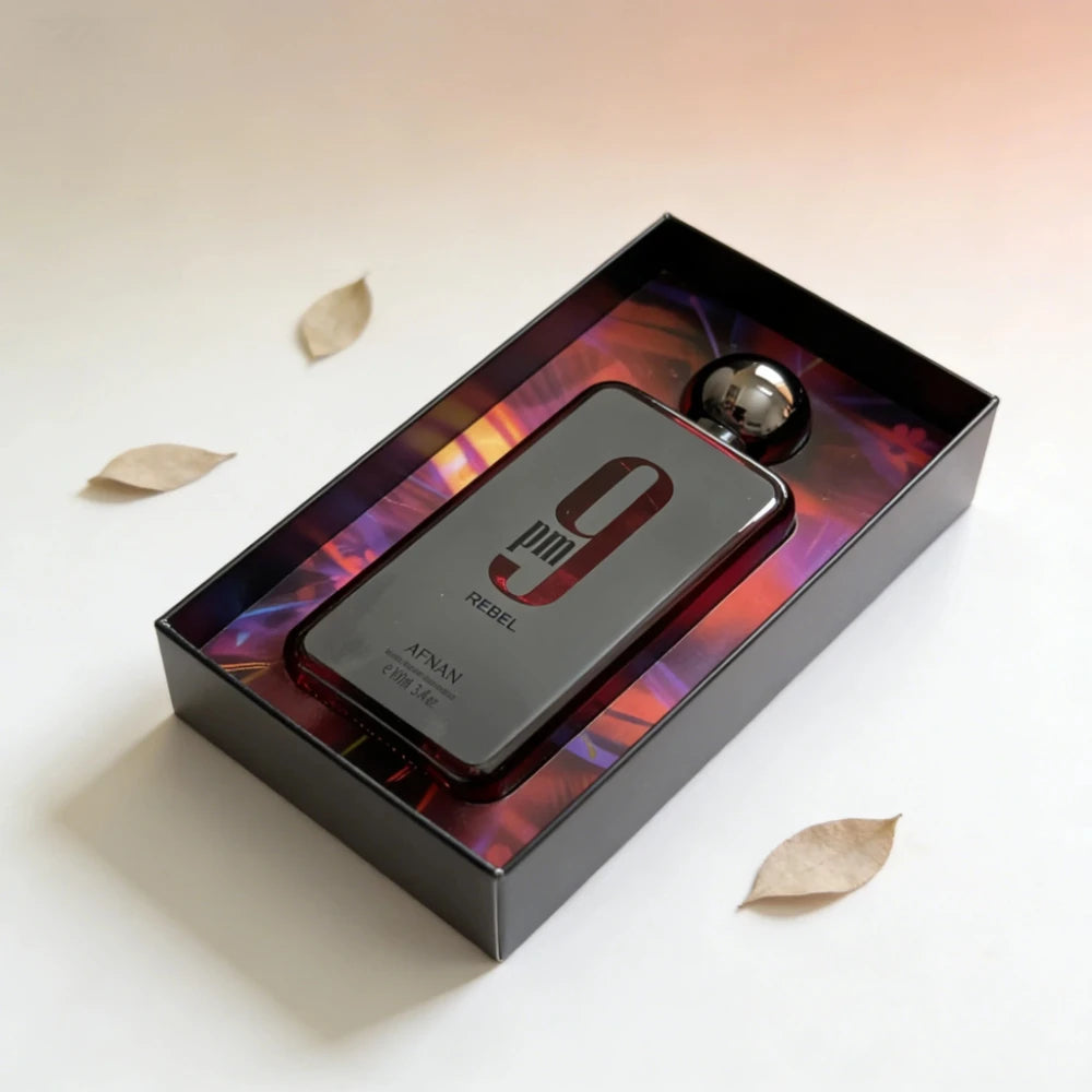 Afnan 9pm Rebel Men's Eau De Parfum 3.4oz | Rich Oud & Woody Long-Lasting Masculine Fragrance