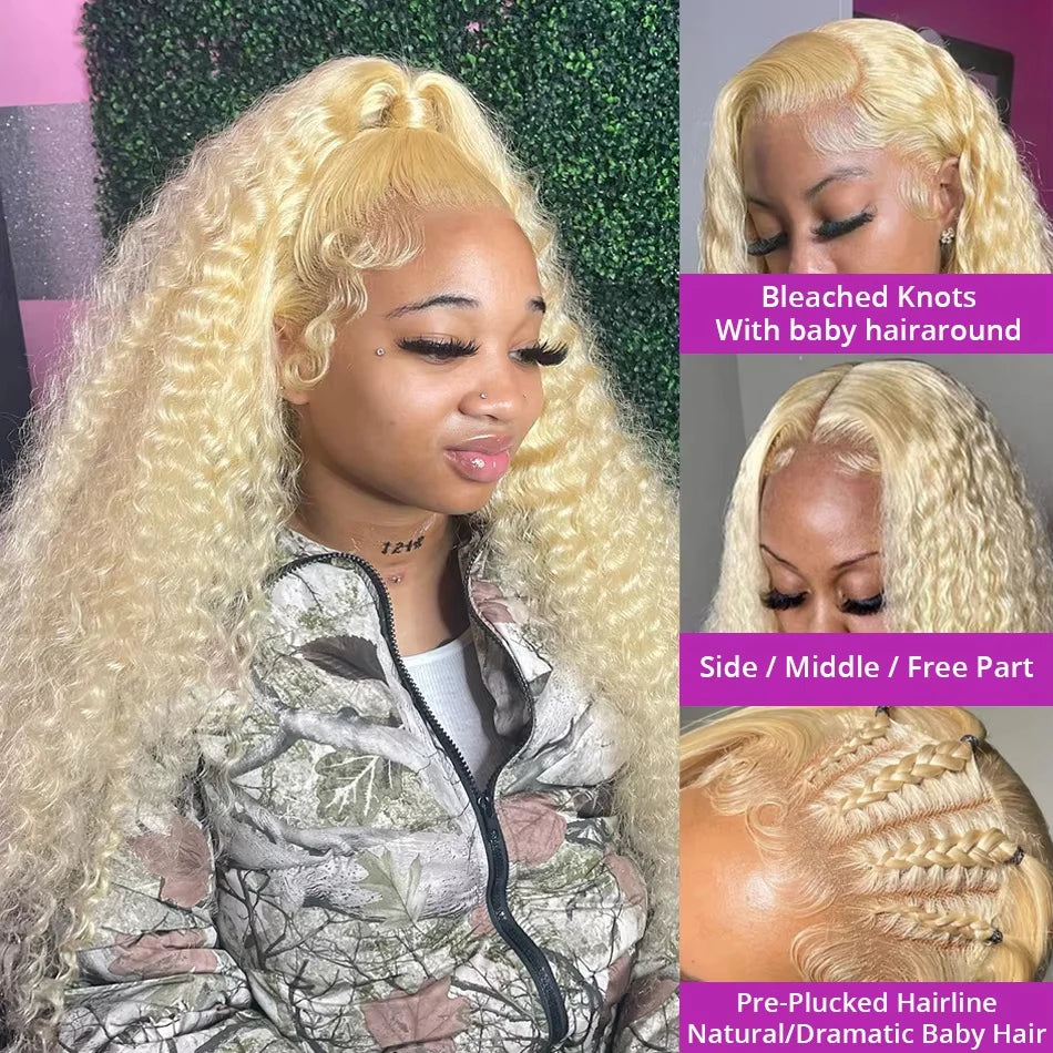 Nexora Deep Wave 13x6 Hd Lace Front Human Hair Wig Water Wave Curly Wigs Blonde Wig 613 With Baby Hair For Woman