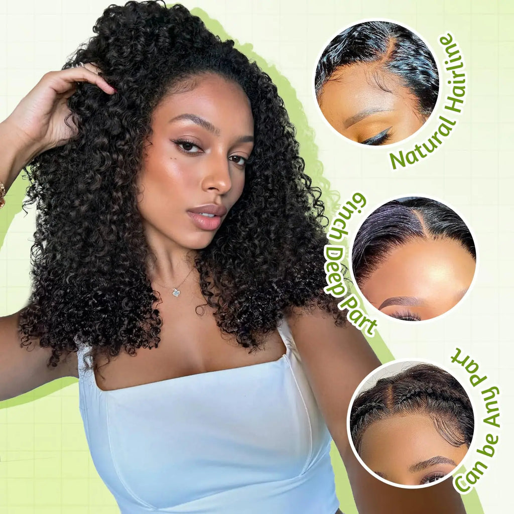 Rossly 1B Black Wig Burmese Curly Human Hair Wig 40 Inch 13X6 13X4 250% Density Baby Hair Pre Plucked HD Lace Wigs for Woman
