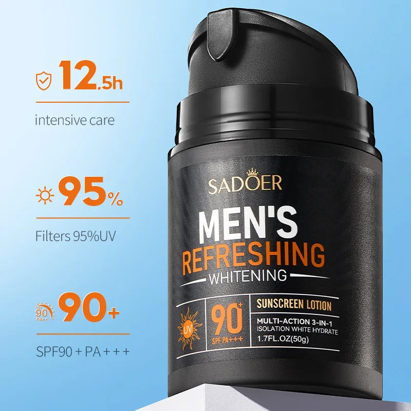 Men's Collagen Sunscreen BB Cream Refreshing Whitening Sun Cream Anti-Aging Moisturizing Long-lasting Skin Protective Sunblock