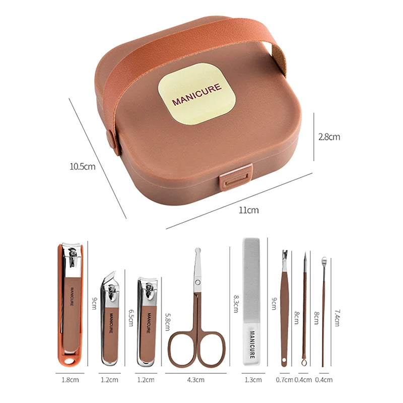 [WHB]8-in-1 Nail Set Tool for Manicure Box Professional Pedicure Nail Cutter Set Nail Care Nail Clipper Kit