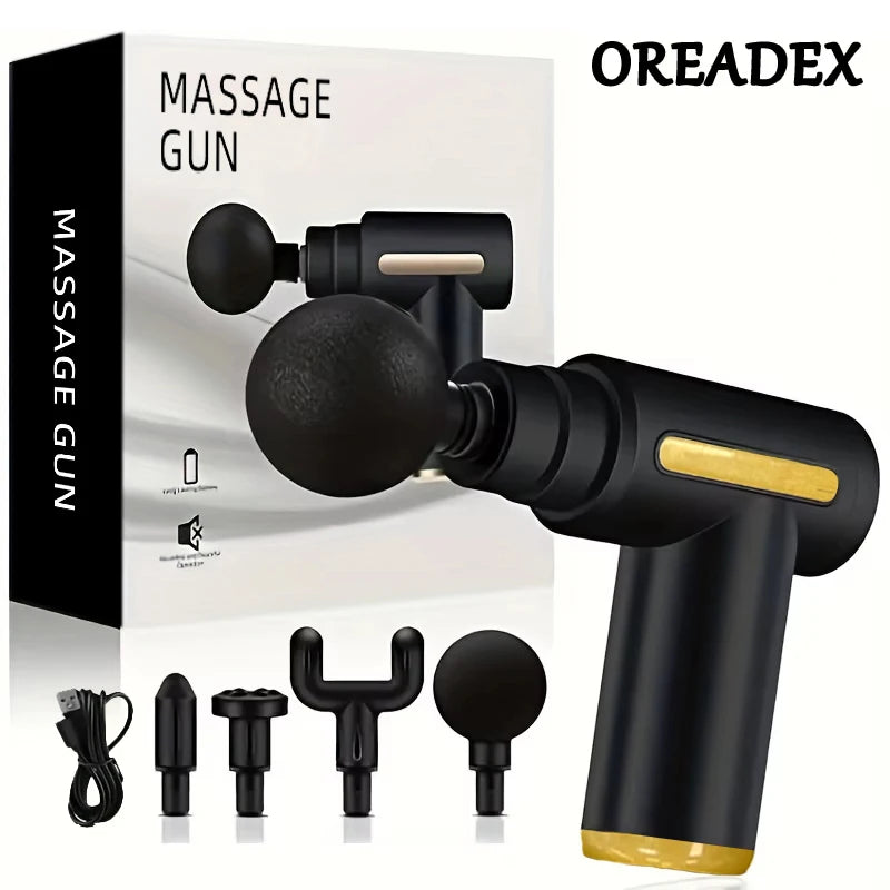 Portable Handheld Fascia Gun USB Charging Tapping Massager for Body Back Neck Leg 6 Levels of Intensity