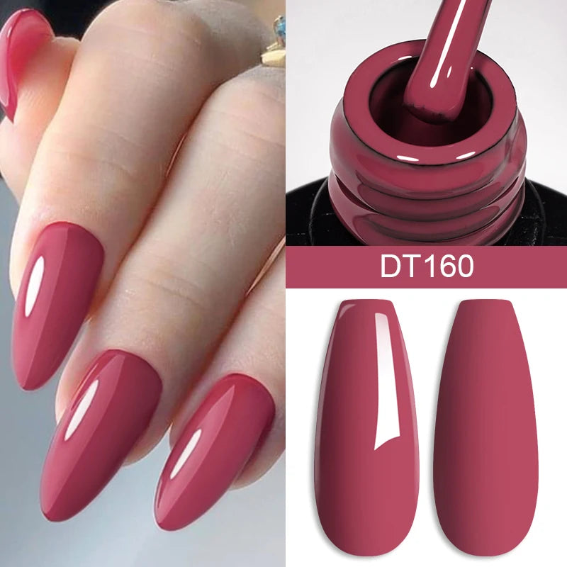 7ml Burgundy Crimson Nail Gel Polish, High Pigment, Non Streak, Long Lasting, UV LED Soak Off Nail Art Gel for Home Salon DIY