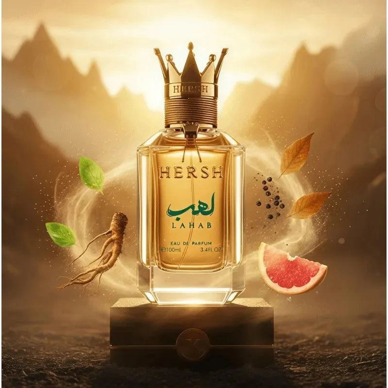 Alezz Oud Hersh Lahab Eau de Parfum Spray 3.4 Ounce Premium Arabian Perfumes Lasting Fresh Aromatic Fragrance Pheromones Perfume