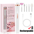 YIKOOLIN Portable Nail File Care Set LED Light Adjustable 4 Speed with 12 Attachment Drill Bits USB Charge Home Use