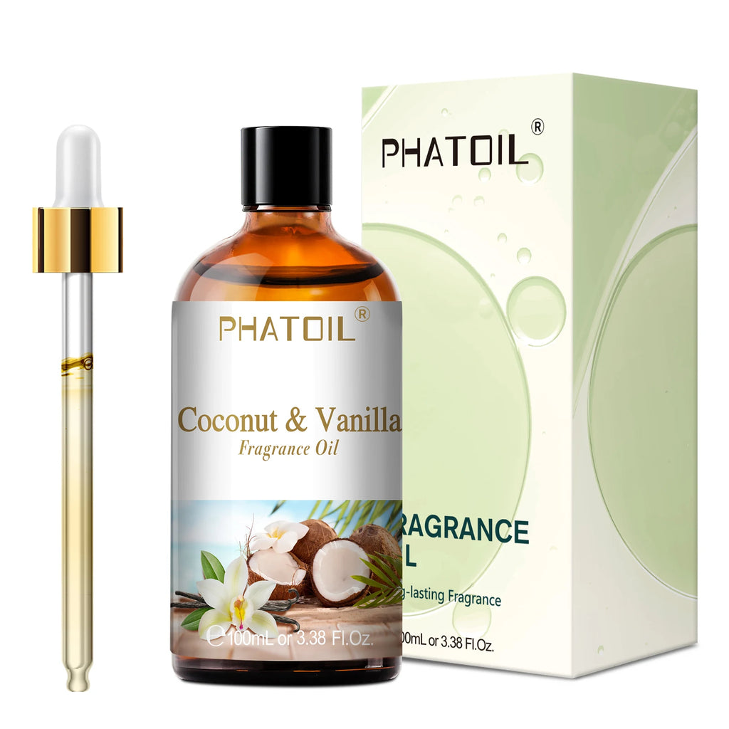 PHATOIL 100ml Aromatherapy Fragrance Oil Coconut & Vanilla Strawberry Cherry Lemon 1/2/3pcs Aroma Oil For Diffuser Candle Making