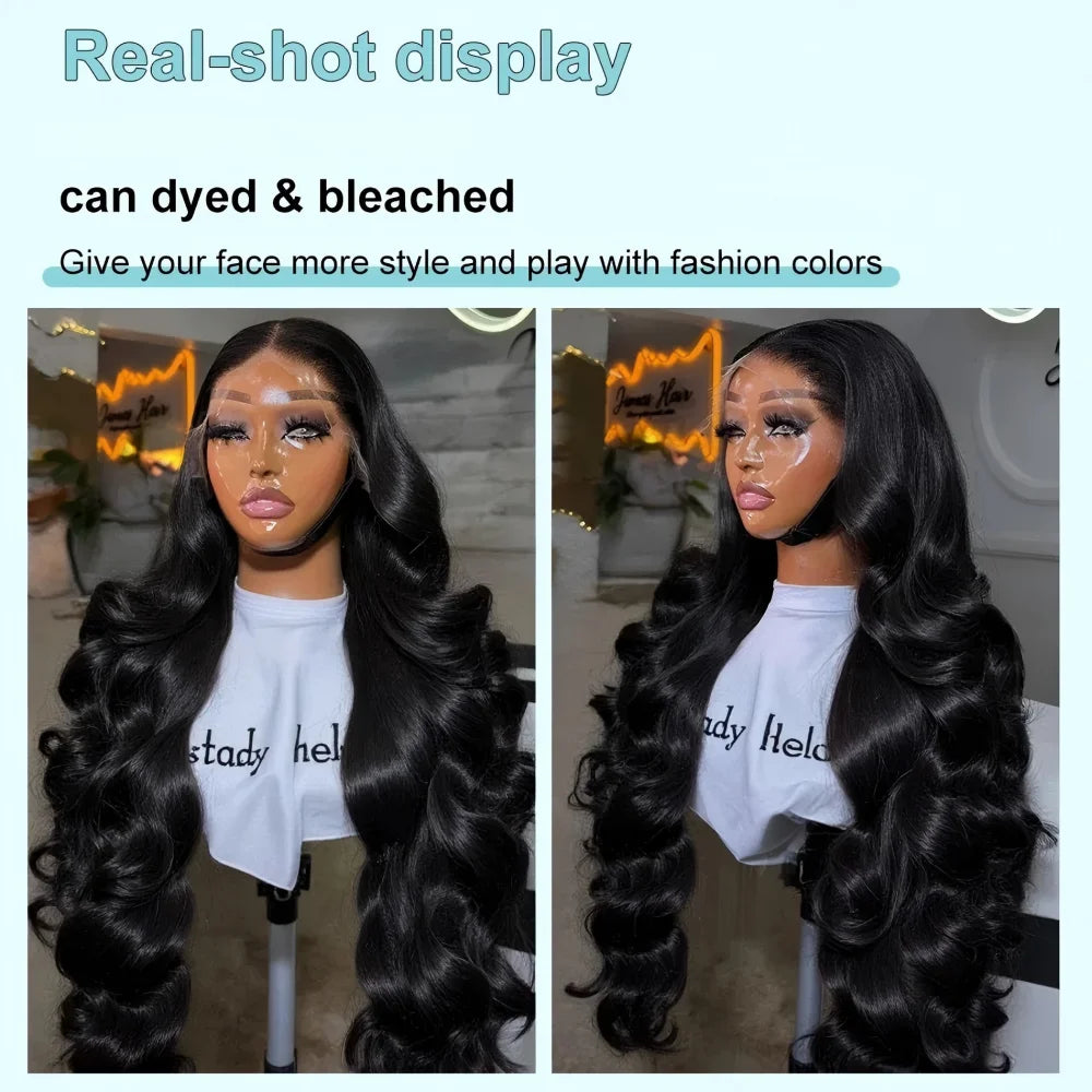 7x6 Gluless Body Wave Human Hair Wigs 13x6 HD Lace Frontal Wigs 40 Inch For Black Women Pre Plucked Loose Wave Lace Frontal Wig