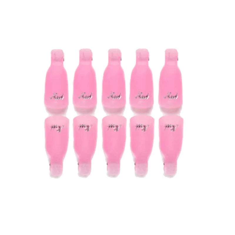 10 Pcs/Bag Colorfulful Acrylic Manicure Art Dipped Cap Clip Nail Cleaning Manicure Uv Gel Nail Polish Dipped Wrapping Tool Finger