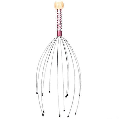1PC Octopus Head Massager Stainless Steel Engraved Head Relaxer Brain Massage Claw Scalp Scratcher Itch Reliever Random Color