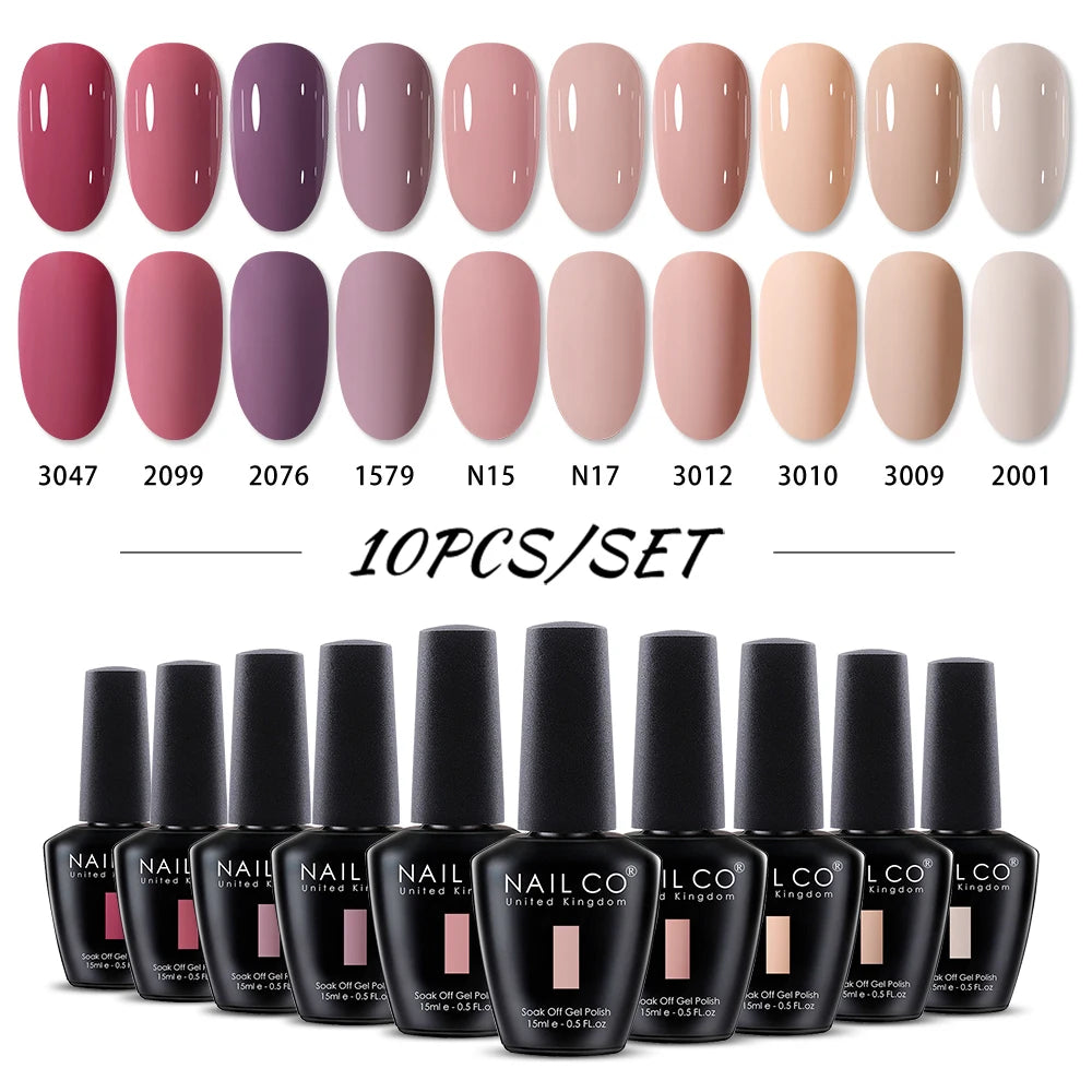 NAILCO 15ml Brown Nails Art Red Color Gel Nail Polish Semi-permanent UV Gel Polish Coffee Manicure Chocolate Hybrid Nail Varnish
