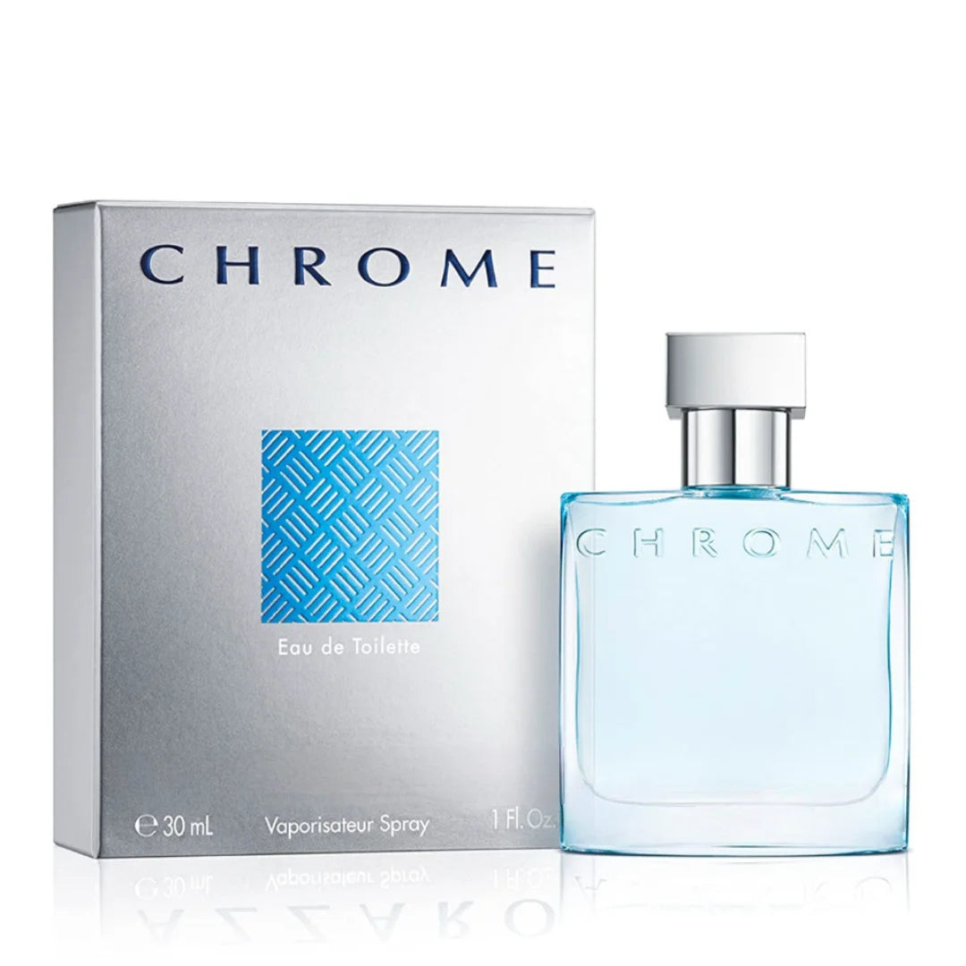 Azz Chrome Eau de Toilette 30ml/100ml | Fresh Aquatic Mens Cologne, Premium Citrus Woody Musky Fragrance,  Ideal for Gifting