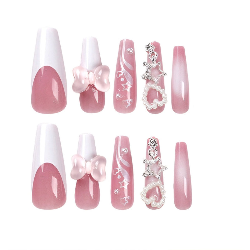 24 PCS Bear Bowbowknot Nail Art