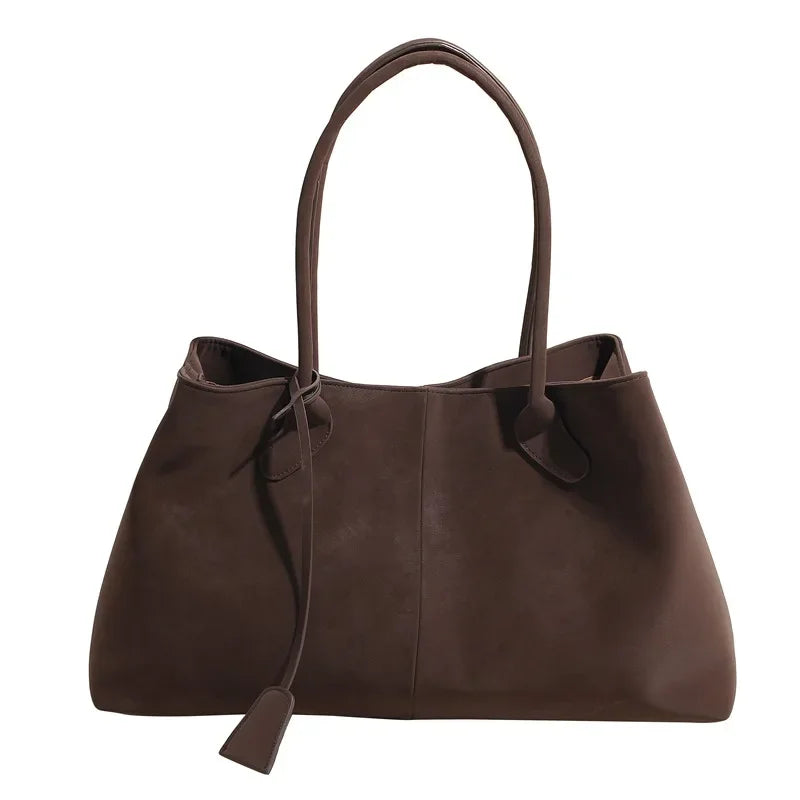 Faux Suede Solid Color High Quality Fashionable Versatile Handbag 2026 Women's Product Hot Selling Large Capacity Shoulder Bag