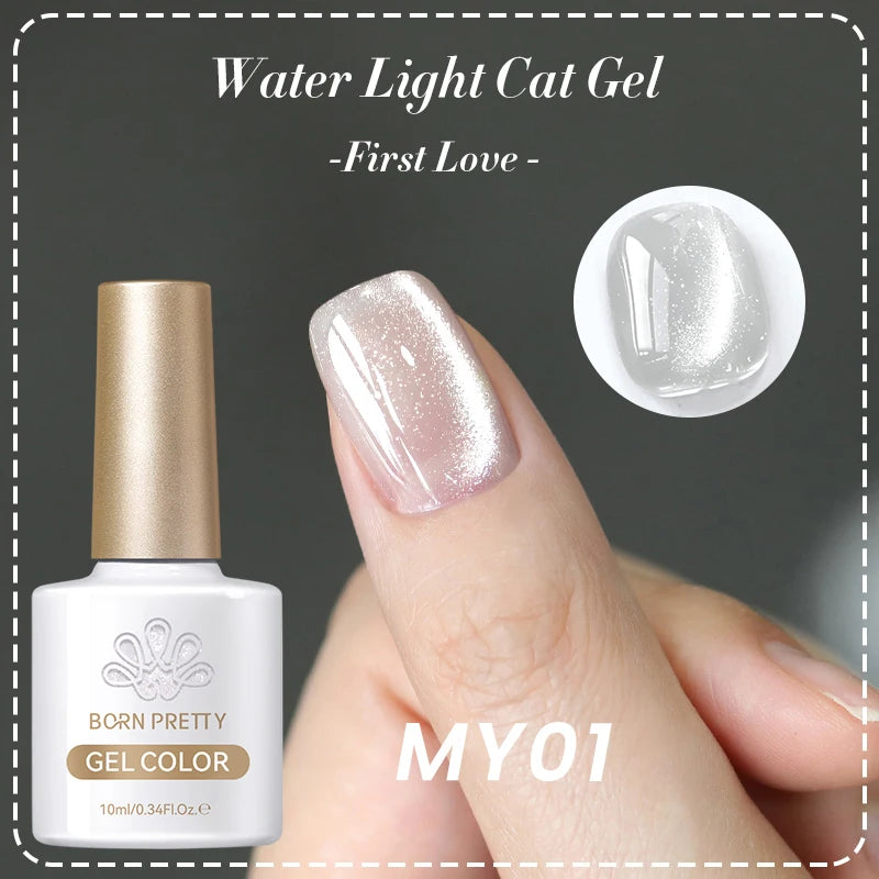 BORN PRETTY 10ml Water Light Cat Gel Ultra Shine Sparkling Glitter Semi Permanent Soak Off UV Gel Nail Art Varnish Manicure
