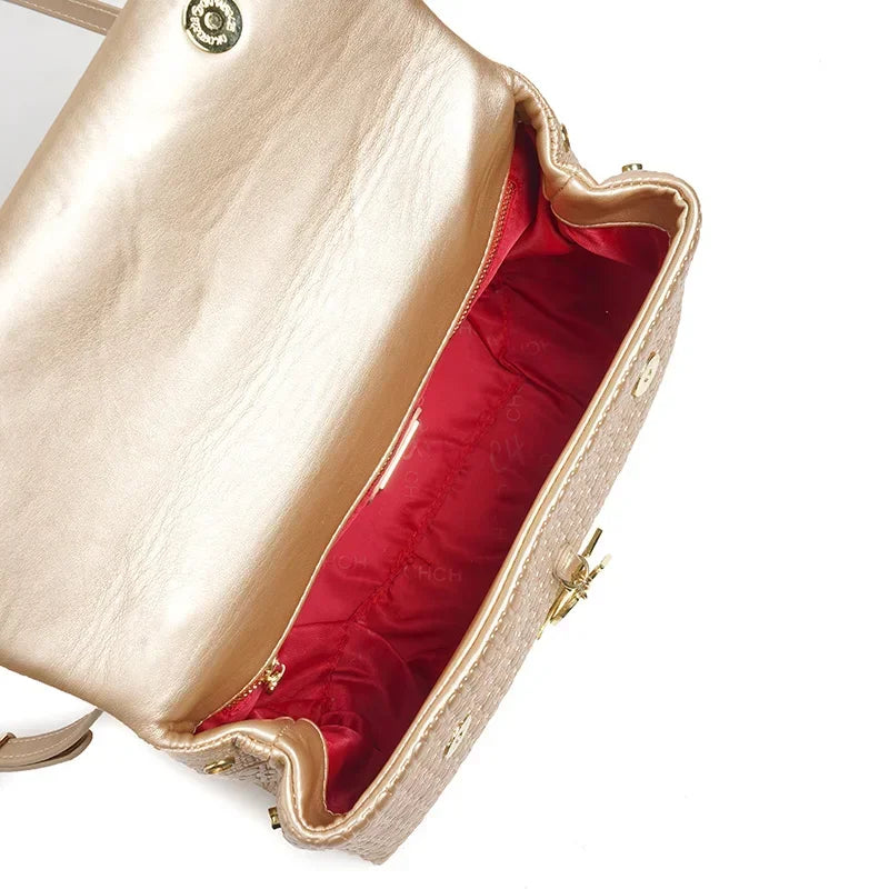 CH Lightweight PU+TPU Handbag 28x12x9cm, 5 Color Zipper Compartment Purse, Compact Tote Bag for Phone & Wallet