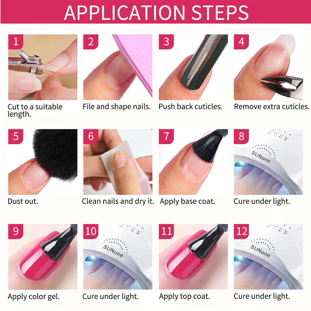Quiska 2Pcs Black White Nail Gel Polish Set 8Ml Semi Permanent Soak Off UV LED Varnish Manicure Tools Design DIY Charm Manicure