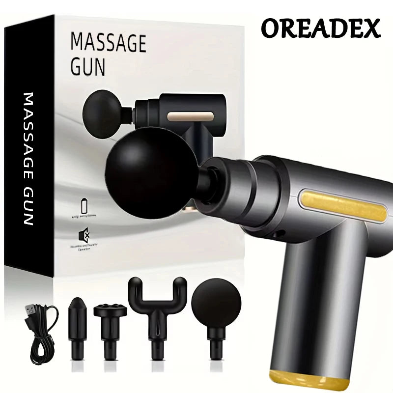 Portable Handheld Fascia Gun USB Charging Tapping Massager for Body Back Neck Leg 6 Levels of Intensity