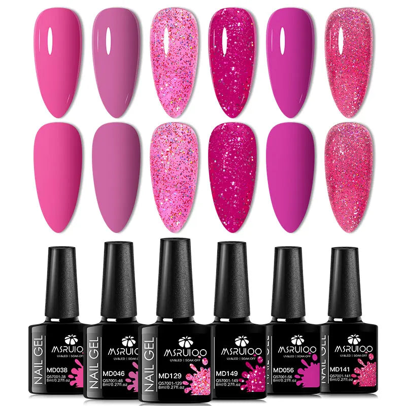 6pc Nail Gel Polish Set All-Season Ultra Pigmented Semi Permanent UV Painting Gel For Nails Salon DIY Manicure Varnish Design
