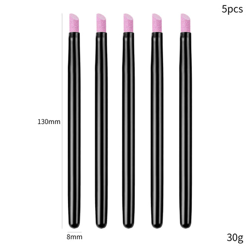 1/5PCS Quartz Pen Nail  Cuticle Pushers Nail Polish Manicure Stick Nail Files Grinding Pen Dead Skin Remover for Natural Nail
