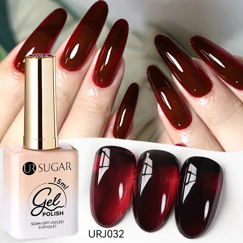 UR SUGAR 15ml Champagne Gold Sliver Reflective Glitter Gel Nail Polish Varnish Semi Permanent Soak Off UV Gel For Manicure Art