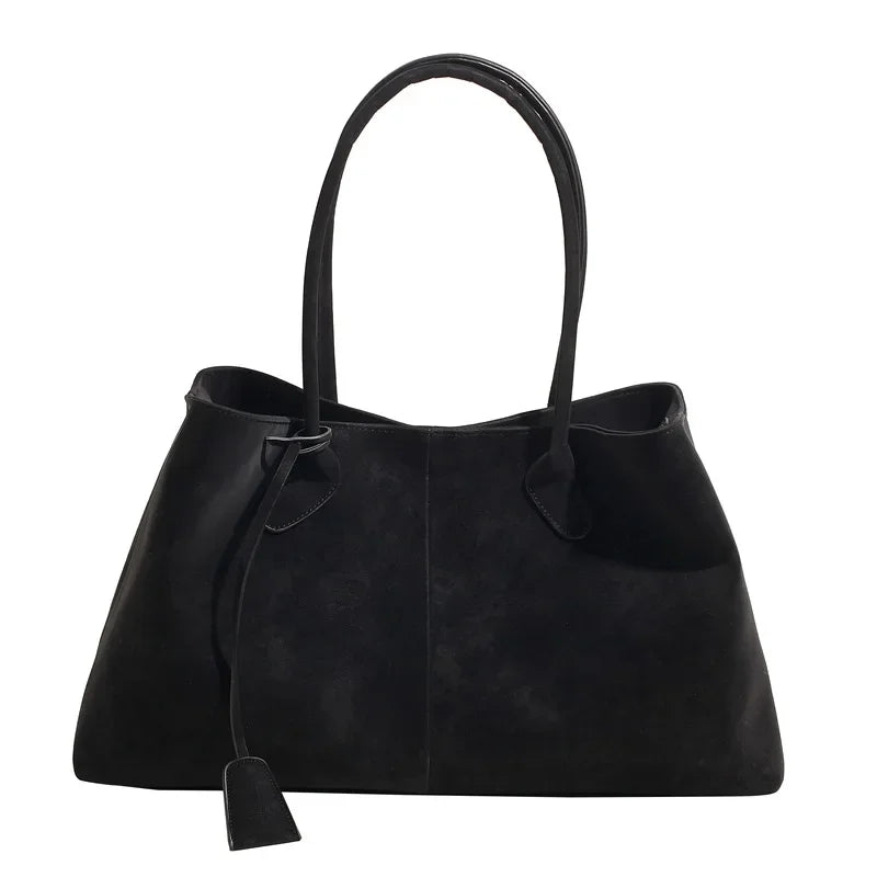 Faux Suede Solid Color High Quality Fashionable Versatile Handbag 2026 Women's Product Hot Selling Large Capacity Shoulder Bag