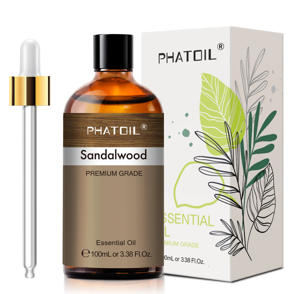 PHATOIL 100ml Pure Essential Oil Lavender Jasmine Vanilla Sandalwood Sweet Orange Lemon Aromatherpay Essential Oils For Diffuser