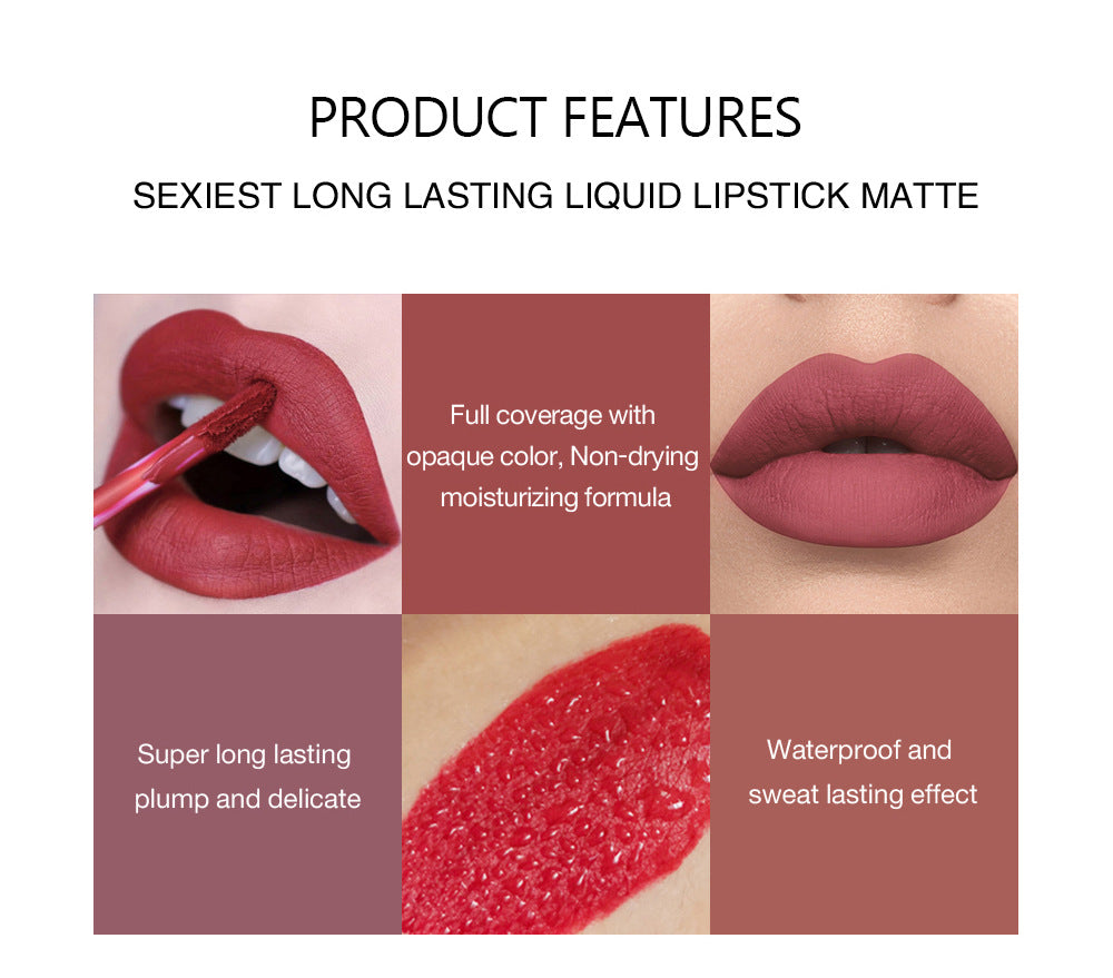6Pcs Matte Liquid Lipstick Set - Waterproof, Long Lasting & Non-Stick Cup Velvet Lip Gloss - Highly Pigmented Nude & Bold Lip Color Kit - Perfect Beauty Gift For Women & Girls